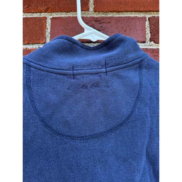 Eddie Bauer Tall XL Navy Quarter Zip Pullover 100 Percent Cotton - Picture 4 of 4